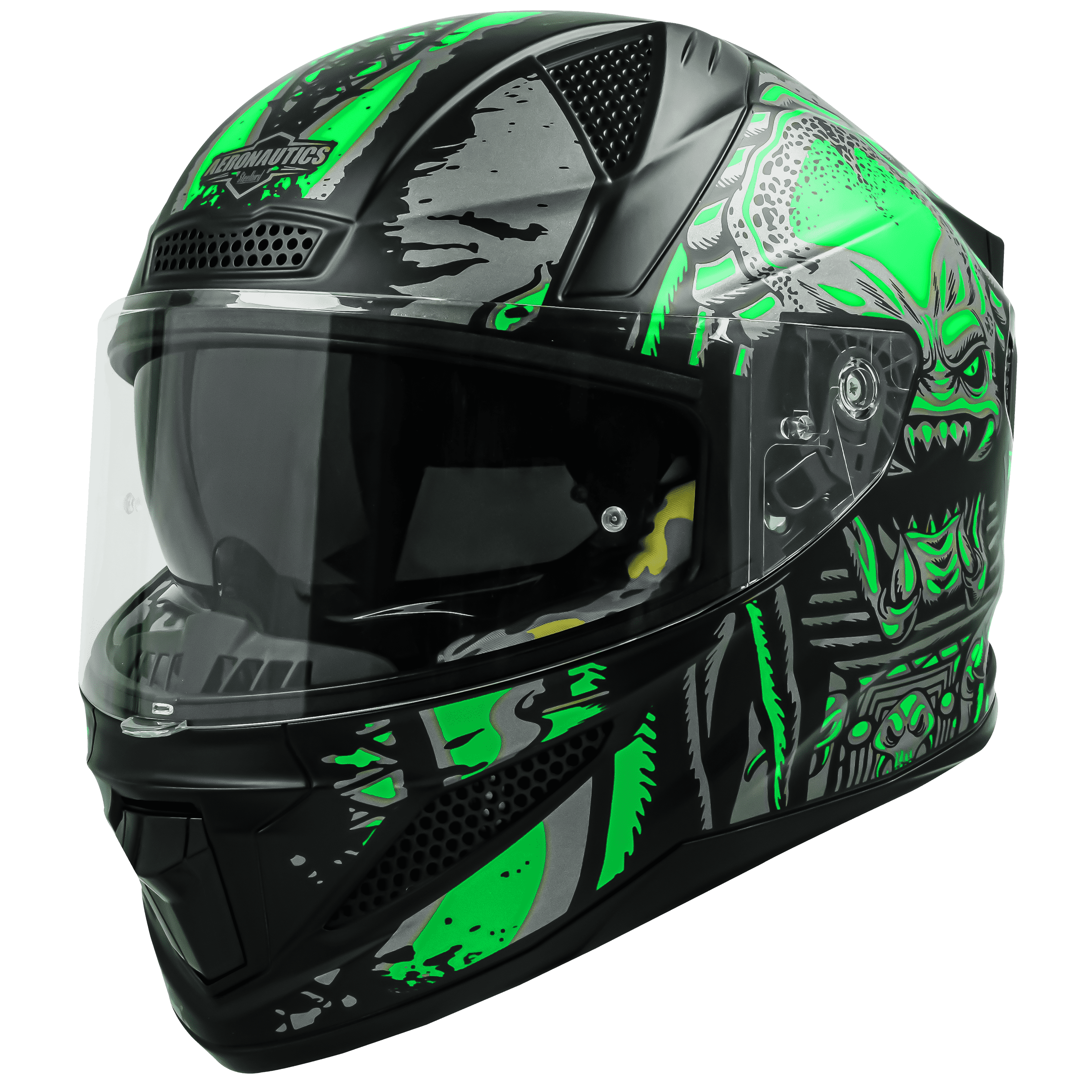 SBH-25 ISS PREDATOR GLOSSY BLACK WITH GREEN